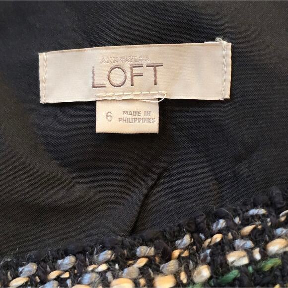 Loft Fringe Detail Chic Multicolor Tweed Skirt Size 6 - Picture 8 of 8